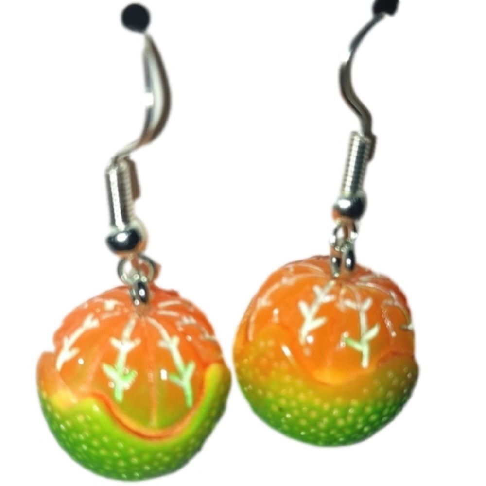 Super cute orange fruit earrings
